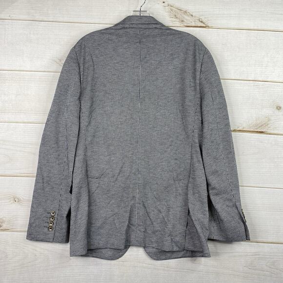 Bonobos Sports Jacket Blazer 38S Blue Houndstooth Wool Blend Tailored Unlined - Picture 9 of 12